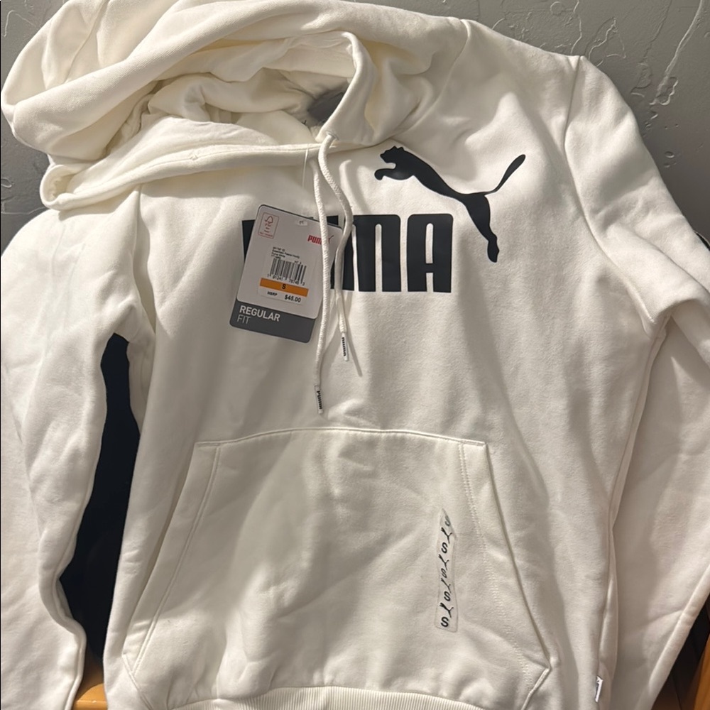 Puma White Sweater with Classic Logo